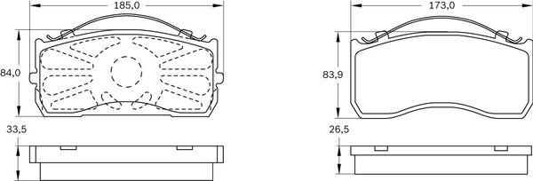 BOSCH 0 986 BB0 712 - Тормозные колодки, дисковые, комплект unicars.by