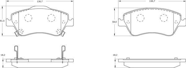 BOSCH 0 986 BB0 776 - Тормозные колодки, дисковые, комплект unicars.by