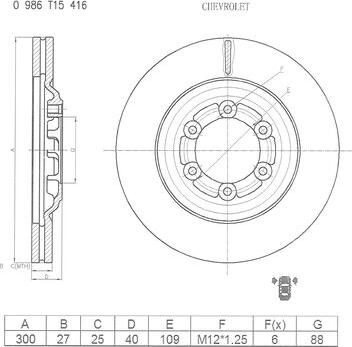 BOSCH 0 986 T15 416 - Тормозной диск unicars.by