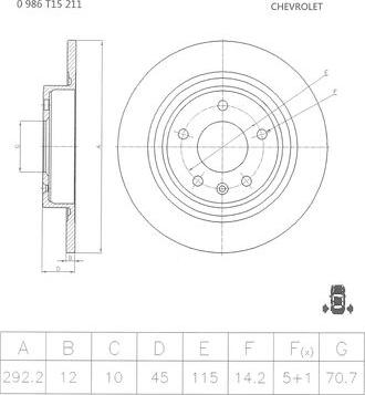 BOSCH 0 986 T15 211 - Тормозной диск unicars.by