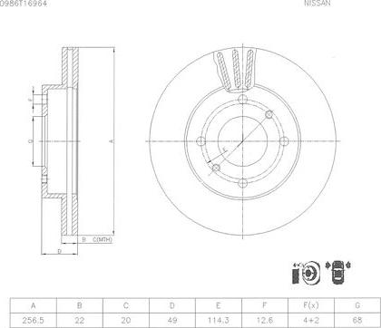 BOSCH 0 986 T16 964 - Тормозной диск unicars.by