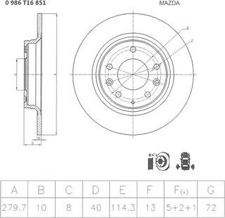 BOSCH 0 986 T16 851 - Тормозной диск unicars.by