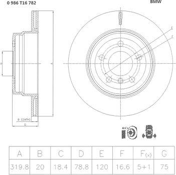 BOSCH 0 986 T16 782 - Тормозной диск unicars.by