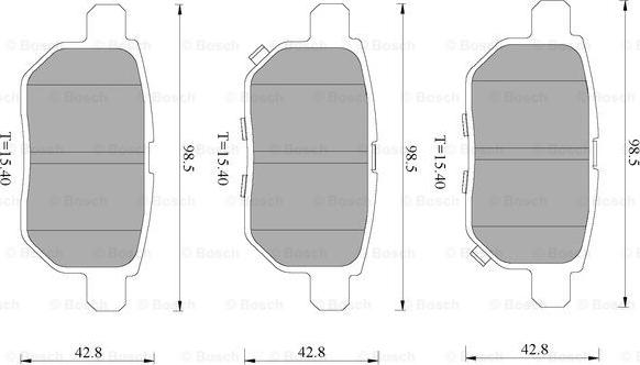 BOSCH 0 986 T11 165 - Тормозные колодки, дисковые, комплект unicars.by