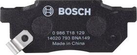 BOSCH 0 986 T18 129 - Тормозные колодки, дисковые, комплект unicars.by