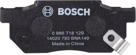 BOSCH 0 986 T18 129 - Тормозные колодки, дисковые, комплект unicars.by