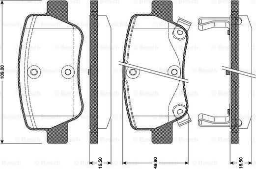 BOSCH 0 986 TB3 096 - Тормозные колодки, дисковые, комплект unicars.by