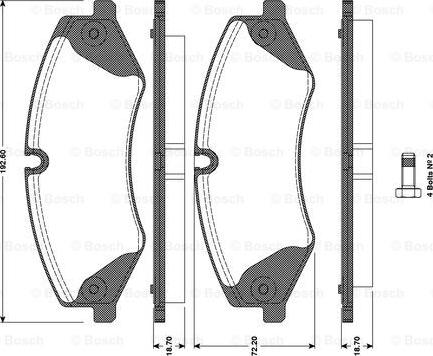 BOSCH 0 986 TB3 098 - Тормозные колодки, дисковые, комплект unicars.by