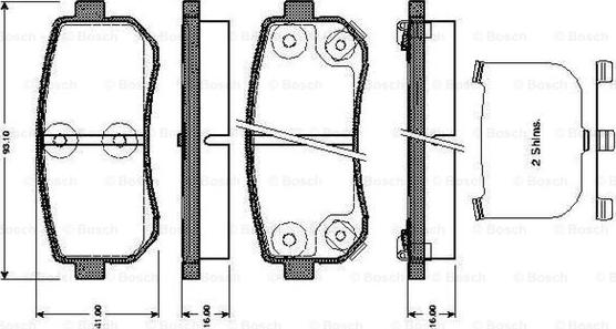 BOSCH 0 986 TB3 044 - Тормозные колодки, дисковые, комплект unicars.by