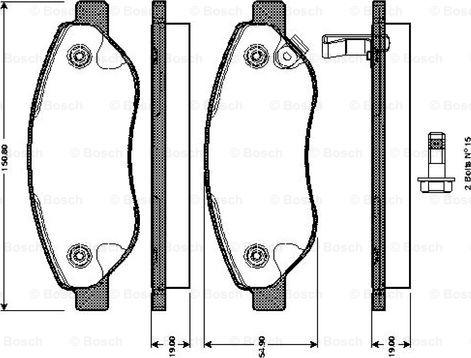 BOSCH 0 986 TB3 055 - Тормозные колодки, дисковые, комплект unicars.by