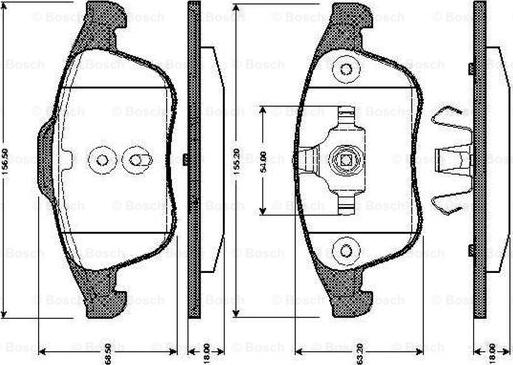 BOSCH 0 986 TB3 065 - Тормозные колодки, дисковые, комплект unicars.by