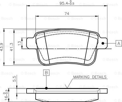 BOSCH 0 986 TB3 063 - Тормозные колодки, дисковые, комплект unicars.by