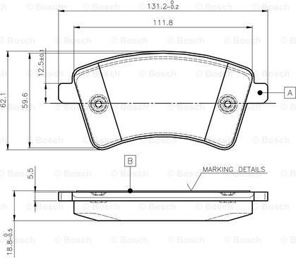 BOSCH 0 986 TB3 062 - Тормозные колодки, дисковые, комплект unicars.by