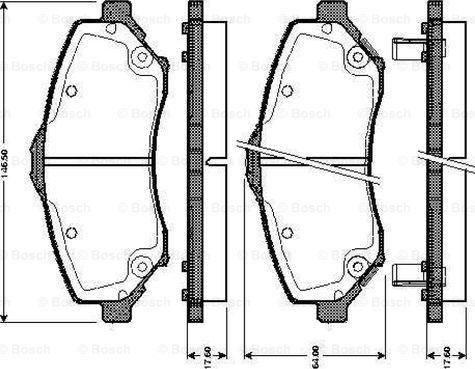 BOSCH 0 986 TB3 007 - Тормозные колодки, дисковые, комплект unicars.by