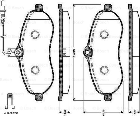 BOSCH 0 986 TB3 015 - Тормозные колодки, дисковые, комплект unicars.by