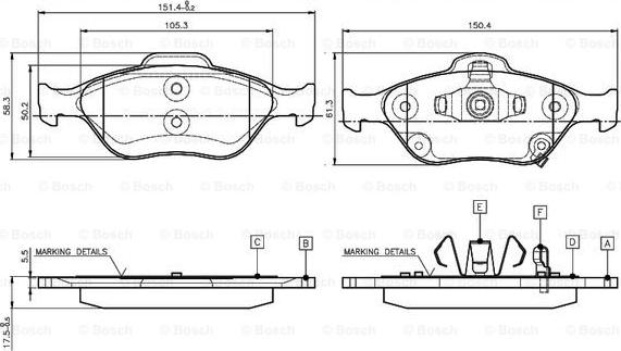 BOSCH 0 986 TB3 016 - Тормозные колодки, дисковые, комплект unicars.by