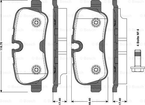 BOSCH 0 986 TB3 081 - Тормозные колодки, дисковые, комплект unicars.by