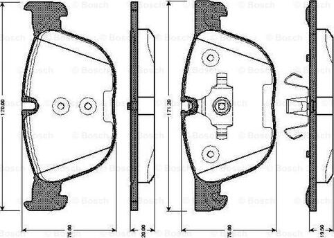 BOSCH 0 986 TB3 035 - Тормозные колодки, дисковые, комплект unicars.by