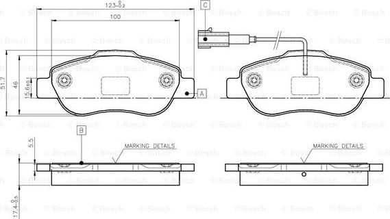 BOSCH 0 986 TB3 030 - Тормозные колодки, дисковые, комплект unicars.by