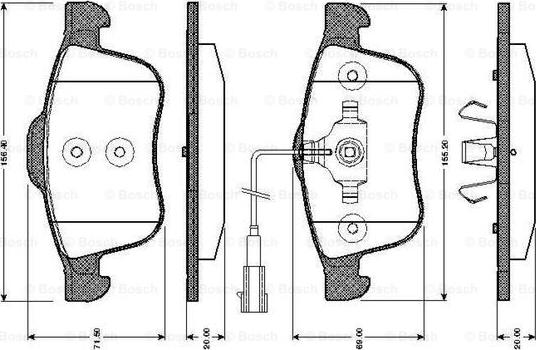 BOSCH 0 986 TB3 031 - Тормозные колодки, дисковые, комплект unicars.by