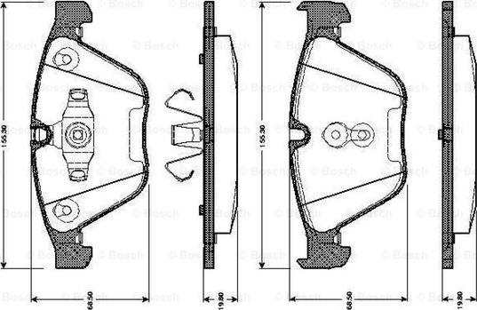 BOSCH 0 986 TB3 033 - Тормозные колодки, дисковые, комплект unicars.by