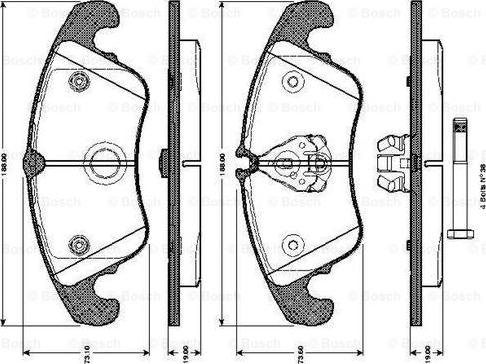 BOSCH 0 986 TB3 032 - Тормозные колодки, дисковые, комплект unicars.by