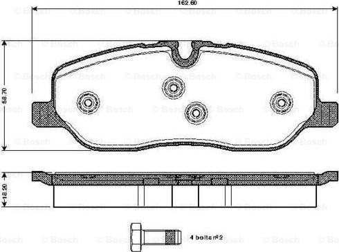 BOSCH 0 986 TB3 022 - Тормозные колодки, дисковые, комплект unicars.by