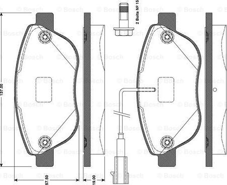 BOSCH 0 986 TB3 079 - Тормозные колодки, дисковые, комплект unicars.by