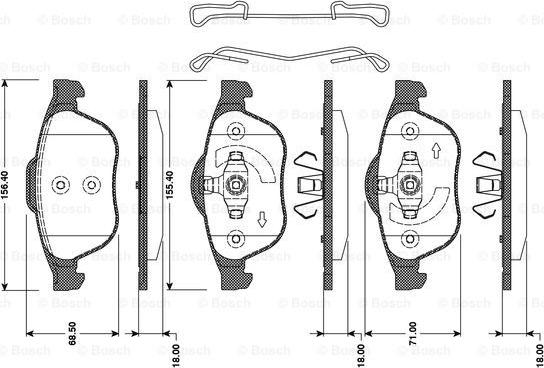 BOSCH 0 986 TB3 078 - Тормозные колодки, дисковые, комплект unicars.by