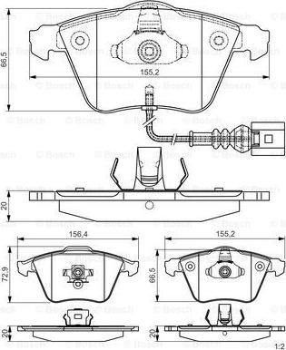 BOSCH 0 986 TB3 196 - Тормозные колодки, дисковые, комплект unicars.by