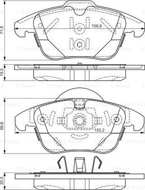 BOSCH 0 986 TB3 192 - Тормозные колодки, дисковые, комплект unicars.by