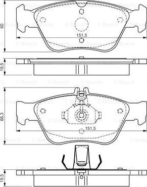 BOSCH 0 986 TB3 148 - Тормозные колодки, дисковые, комплект unicars.by