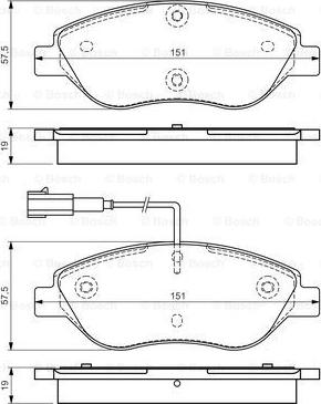 BOSCH 0 986 TB3 155 - Тормозные колодки, дисковые, комплект unicars.by