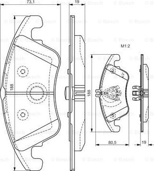 BOSCH 0 986 TB3 152 - Тормозные колодки, дисковые, комплект unicars.by