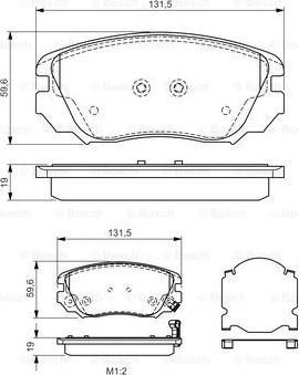 BOSCH 0 986 TB3 168 - Тормозные колодки, дисковые, комплект unicars.by