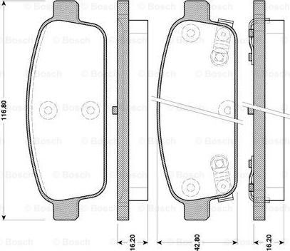 BOSCH 0 986 TB3 105 - Тормозные колодки, дисковые, комплект unicars.by