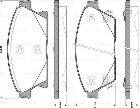 BOSCH 0 986 TB3 103 - Тормозные колодки, дисковые, комплект unicars.by