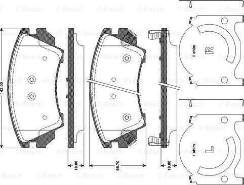 BOSCH 0 986 TB3 107 - Тормозные колодки, дисковые, комплект unicars.by