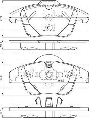 BOSCH 0 986 TB3 184 - Тормозные колодки, дисковые, комплект unicars.by