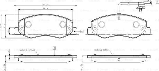 BOSCH 0 986 TB3 132 - Тормозные колодки, дисковые, комплект unicars.by