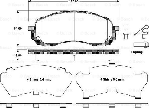 BOSCH 0 986 TB3 120 - Тормозные колодки, дисковые, комплект unicars.by