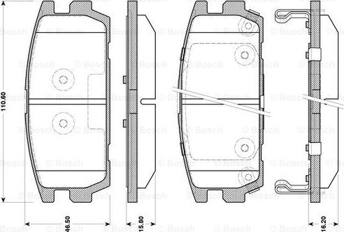 BOSCH 0 986 TB3 127 - Тормозные колодки, дисковые, комплект unicars.by