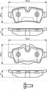 BOSCH 0 986 TB3 171 - Тормозные колодки, дисковые, комплект unicars.by