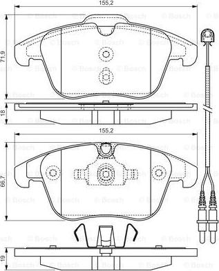 BOSCH 0 986 TB3 201 - Тормозные колодки, дисковые, комплект unicars.by