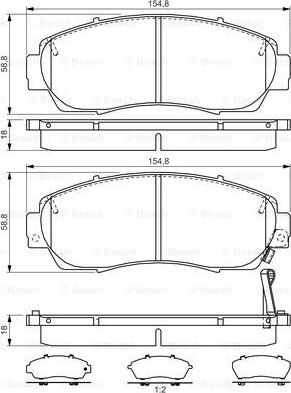 BOSCH 0 986 TB3 218 - Тормозные колодки, дисковые, комплект unicars.by