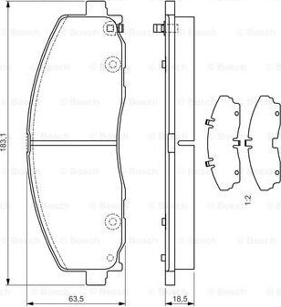 BOSCH 0 986 TB3 225 - Тормозные колодки, дисковые, комплект unicars.by