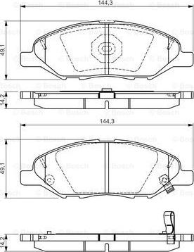 BOSCH 0 986 TB3 228 - Тормозные колодки, дисковые, комплект unicars.by