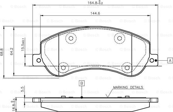 BOSCH 0 986 TB2 951 - Тормозные колодки, дисковые, комплект unicars.by