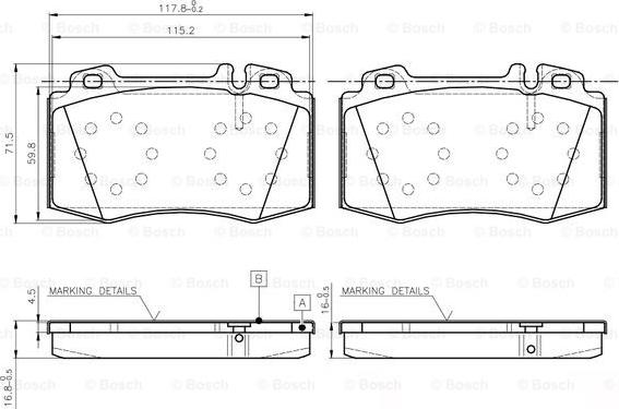 BOSCH 0 986 TB2 958 - Тормозные колодки, дисковые, комплект unicars.by