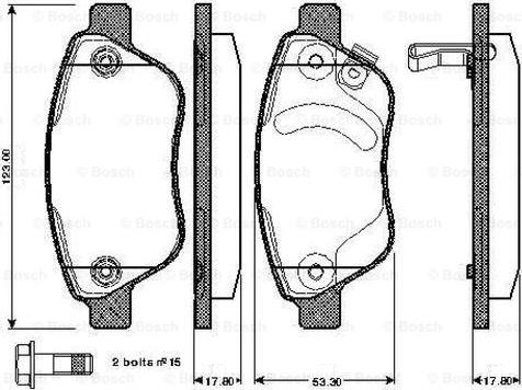 BOSCH 0 986 TB2 960 - Тормозные колодки, дисковые, комплект unicars.by